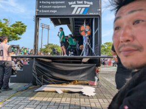 音響工事ウィング車の舞台裏側