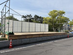 第77回 丸亀お城まつり舞台設置