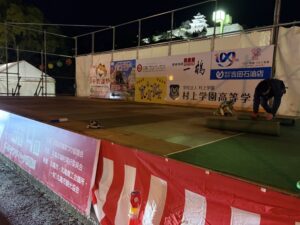 第77回 丸亀お城まつり舞台設置
